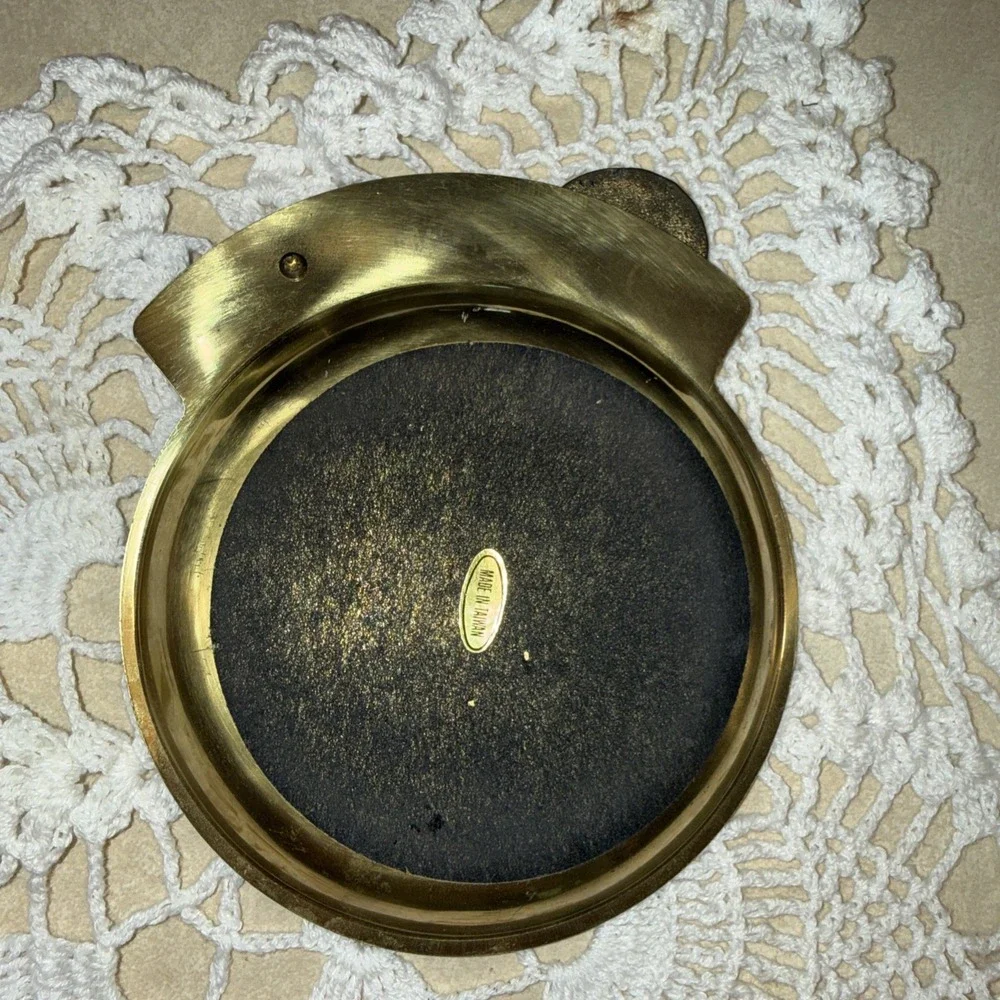 Vintage MCM Brass Tennis Racket Pocket Change Dish Jewelry Key Tray Coin Bowl